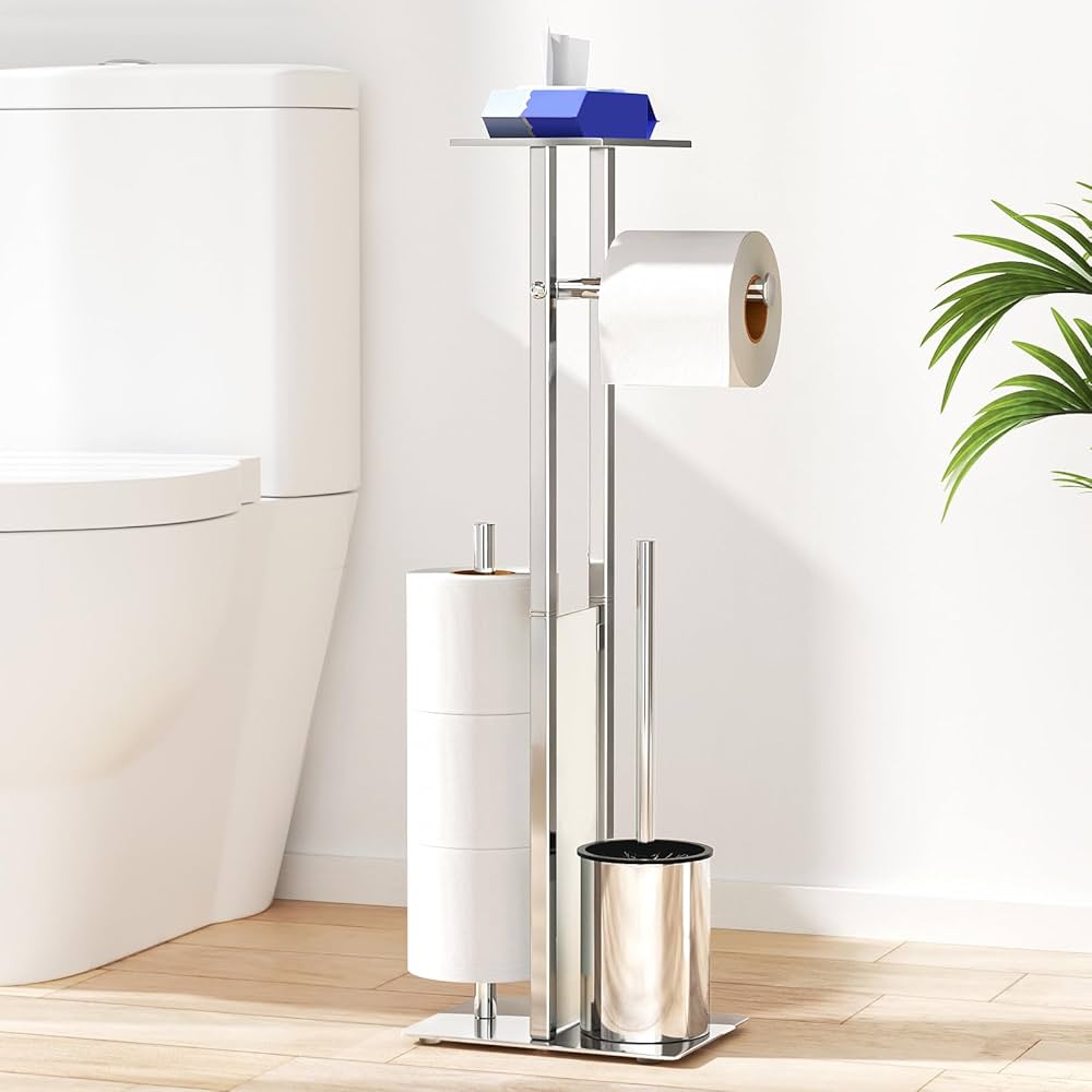 トイレ収納 Toilet paper holder Amazon.com: Toilet Paper Holder Stand Bathroom Toilet Paper